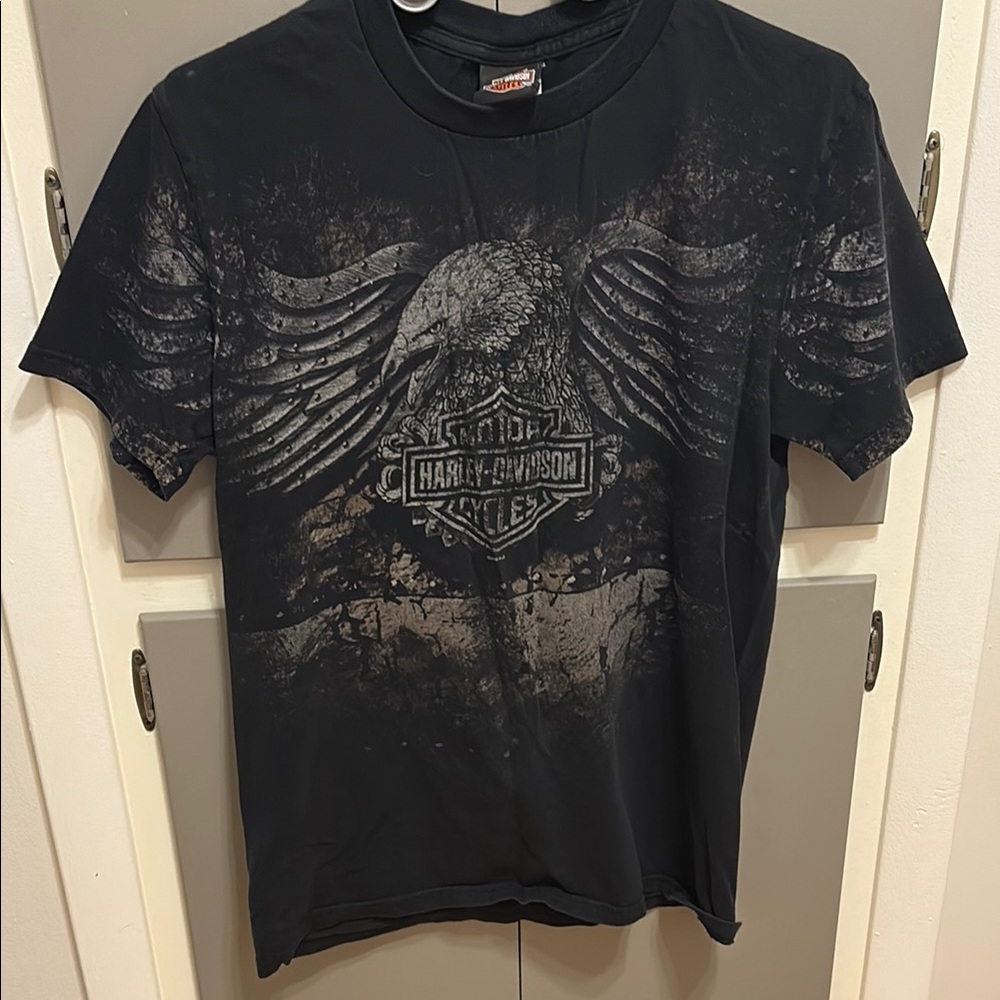 Harley-Davidson Black Short Sleeve Tee with Wing Design